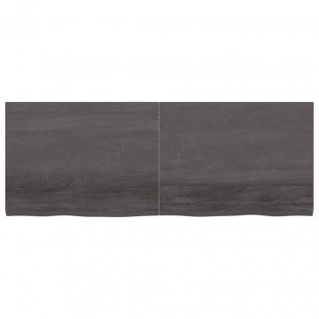 Blat de baie, gri închis, 160x60x4 cm, lemn masiv tratat - Img 3