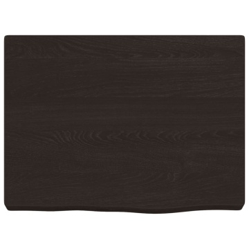 Blat de baie, maro închis, 40x30x(2-4) cm, lemn masiv tratat - Img 3