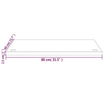 Blat de birou, 80x40x2,5 cm, lemn masiv de pin - Img 6