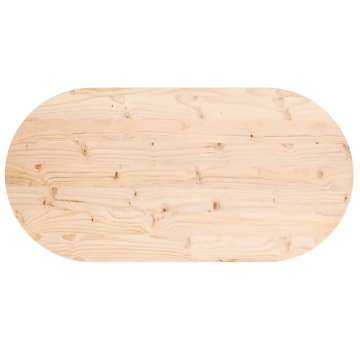 Blat de masă, 100x50x2,5 cm, lemn masiv de pin, oval - Img 4