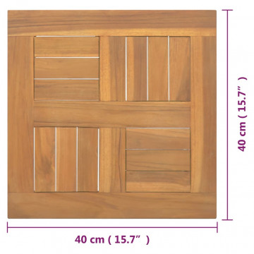 Blat de masă, 50x50x2,5 cm, lemn masiv de tec, pătrat - Img 5