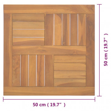 Blat de masă, 50x50x2,5 cm, lemn masiv de tec, pătrat - Img 4