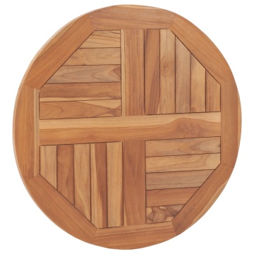 Blat de masă, 60 cm, lemn masiv de tec, rotund, 2,5 cm - Img 2