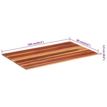 Blat de masă, 60x100 cm, 15-16 mm, lemn masiv de acacia - Img 5