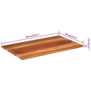 Blat de masă, 60x100 cm, 25-27 mm, lemn masiv acacia - Img 5