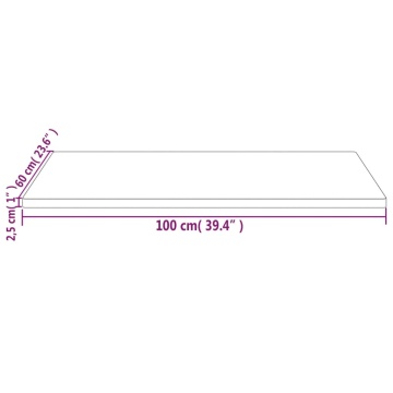 Blat de masă alb 100x60x2,5 cm lemn masiv de pin dreptunghiular - Img 6