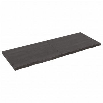 Blat de masă gri închis 160x60x4 cm, lemn masiv stejar tratat - Img 2