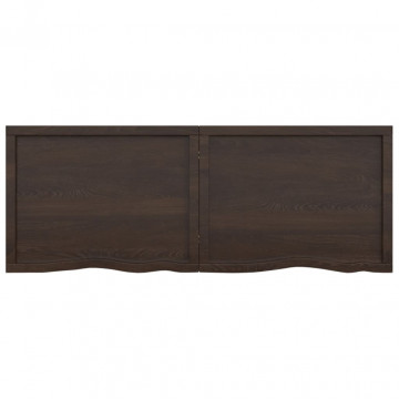 Blat de masă gri închis 160x60x4 cm, lemn masiv stejar tratat - Img 7
