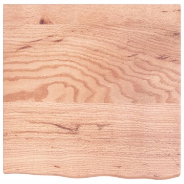 Blat de masă maro 60x60x(2-4) cm, lemn masiv stejar tratat - Img 3