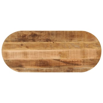 Blat de masă oval, 90x40x2,5 cm, lemn masiv mango brut - Img 1