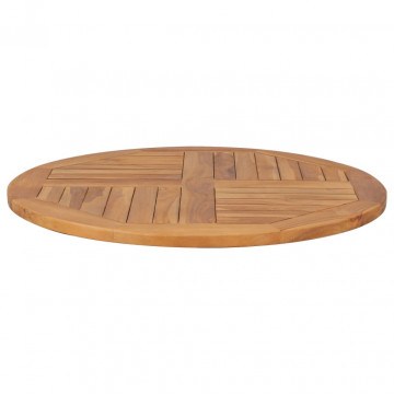 Blat de masă rotund, 80 cm, lemn masiv de tec, 2,5 cm - Img 2