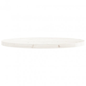 Blat de masă rotund, alb, Ø80x3 cm, lemn masiv de pin - Img 3