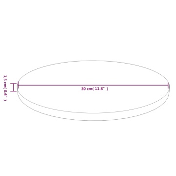 Blat de masă rotund maro deschis Ø30x1,5cm lemn stejar tratat - Img 4