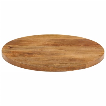 Blat de masă rotund, Ø 40x2,5 cm, lemn masiv de mango brut - Img 3
