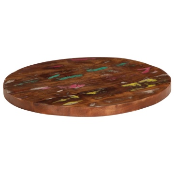 Blat de masă rotund, Ø 60x2,5 cm, lemn masiv reciclat - Img 2
