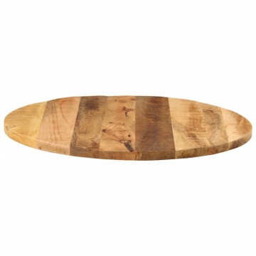Blat de masă rotund, Ø 80x1,5 cm, lemn masiv de mango brut - Img 4