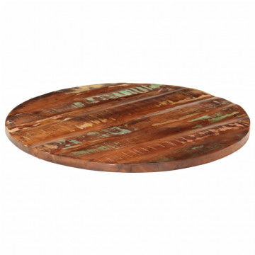 Blat de masă rotund, Ø 80x1,5 cm, lemn masiv reciclat - Img 2