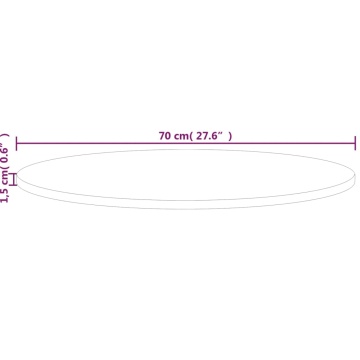 Blat de masă rotund, Ø70x1,5 cm, lemn masiv stejar netratat - Img 4