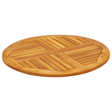 Blat de masă rotund, Ø80x2,2 cm, lemn masiv de acacia - Img 4