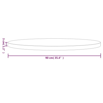 Blat de masă rotund, Ø90x3 cm, lemn masiv de pin - Img 6