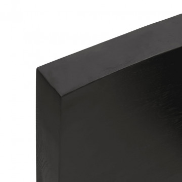 Blat masă, 100x40x6 cm, gri, lemn stejar tratat contur organic - Img 4