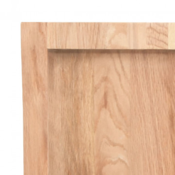 Blat masă, 100x50x4 cm, maro, lemn stejar tratat contur organic - Img 6