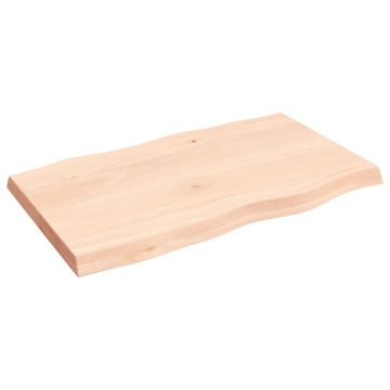 Blat masă 100x60x(2-6) cm lemn stejar netratat contur organic - Img 4