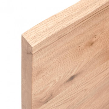 Blat masă, 120x50x4 cm, maro, lemn stejar tratat contur organic - Img 6