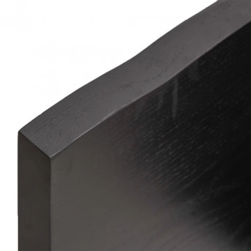 Blat masă, 160x60x4 cm, gri, lemn stejar tratat contur organic - Img 3