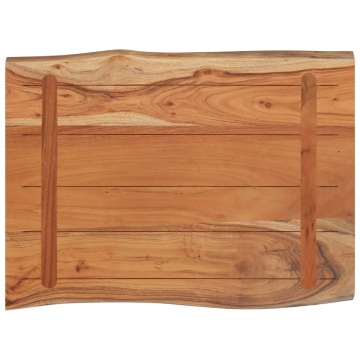 Blat masă 80x60x2,5cm dreptunghiular lemn acacia contur natural - Img 4