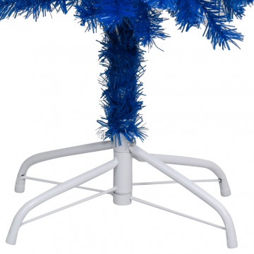 Brad Crăciun pre-iluminat cu set globuri, albastru, 150 cm, PVC - Img 3