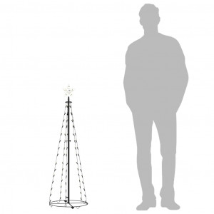 Brad de Crăciun conic, 70 LED-uri, alb cald, 50x120 cm - Img 6
