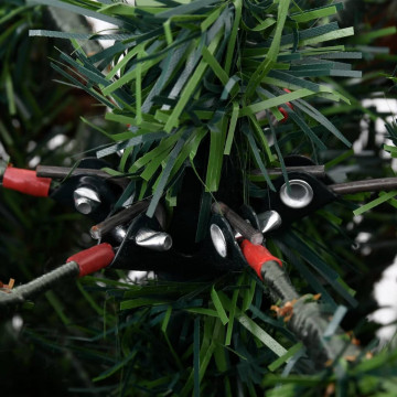 Brad de Crăciun cu LED-uri&conuri de pin verde&alb 120cm PVC&PE - Img 6