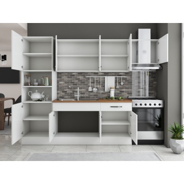 Bucatarie Sofia 260 cm, Alb, Blat termic nuc, Corp cuptor incorporabil - Img 4