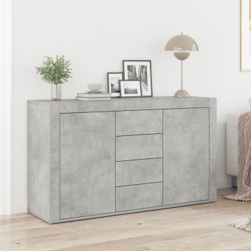 Bufet Gri Beton Lemn Prelucrat 120 x 36 x 69 cm Depozitare - Img 1