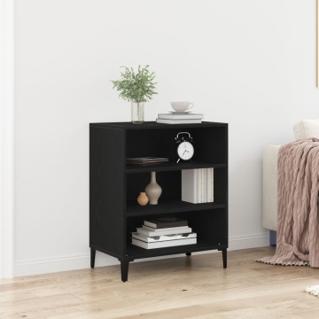 bufet Negru Stejar 57x35x70 cm Lemn compus - Img 1