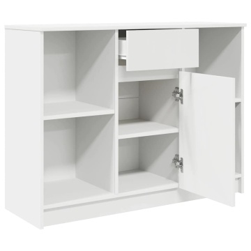 Bufetă cu sertar alb 101x35x76 cm din lemn prelucrat - Img 8