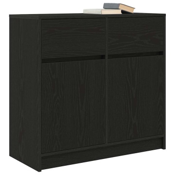 Bufetă cu sertar Stejar negru 80x34x76 cm Lemn prelucrat - Img 4