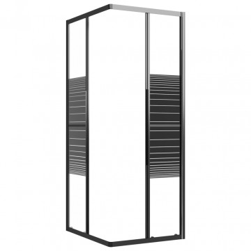 Cabină de duș cu dungi, negru, 90x70x180 cm, ESG - Img 5