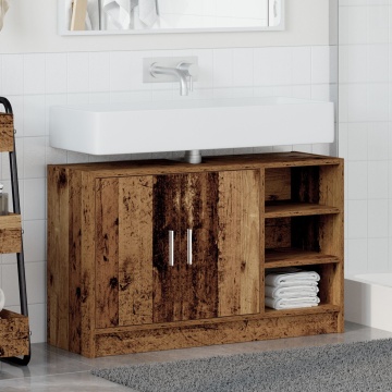 Cabinet chiuvetă Lemn vechi 90x29x55 cm Lemn prelucrat - Img 4