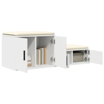 Cabinet de depozitare Alb 118x41x40 cm din lemn prelucrat - Img 3