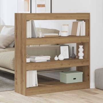 Cabinet pentru cărți/Separator de cameră din Stejar Artisan - 100x30x103cm, din lemn prelucrat - Img 3