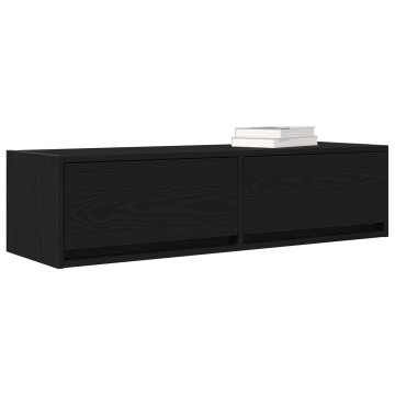 Cabinet TV Negru Stejar 100x31x25,5 cm Lemn prelucrat - Img 3