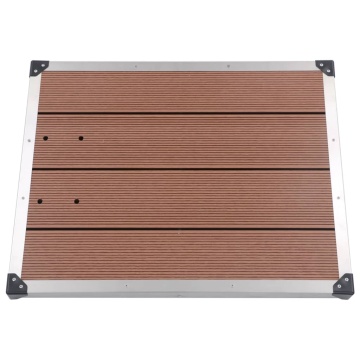 Cădiță de duș de exterior maro 80x62 cm WPC și oțel inoxidabil - Img 2