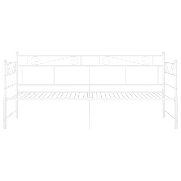 Cadru canapea extensibilă, alb, 90x200 cm, metal - Img 6