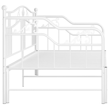 Cadru canapea extensibilă, alb, 90x200 cm, metal - Img 7