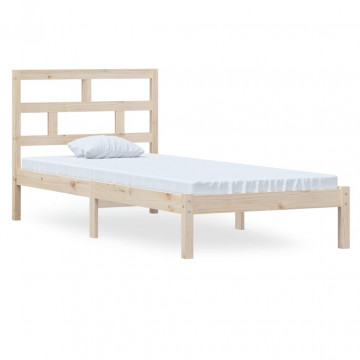 Cadru de pat, 100x200 cm, lemn masiv de pin - Img 2