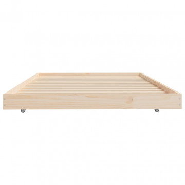 Cadru de pat, 100x200 cm, lemn masiv de pin - Img 5