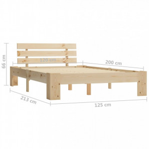 Cadru de pat, 120 x 200 cm, lemn masiv de pin - Img 7
