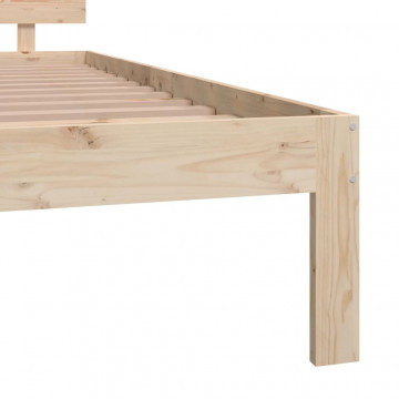 Cadru de pat, 140x200 cm, lemn masiv de pin - Img 5